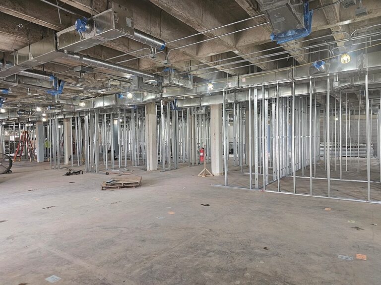 Custom decorative ceiling element in retail space