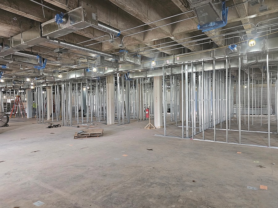 Custom decorative ceiling element in retail space